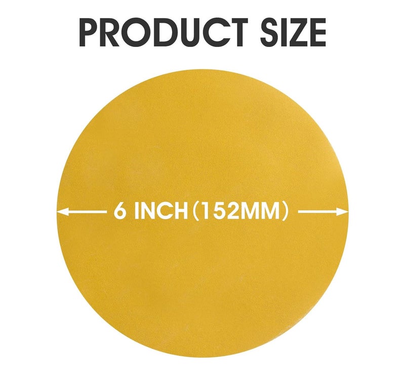 Shawya 100 PCS 6 Inch PSA Sanding Discs 320 Grit Sticky-Back Sandpaper Roll Adhesive Backed Sandpaper for DA Sander Self Stick Round Automotive Sandpaper - Image 3